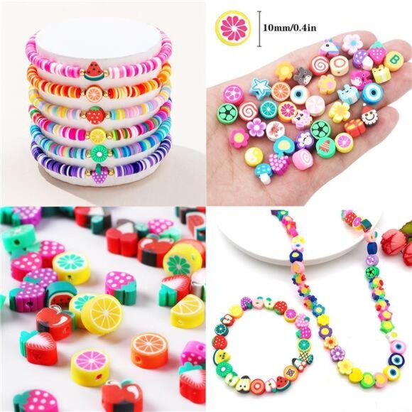 Polymer Clay Beads Bracelet Making kit, 24 Style Cute Fun Beads - Picture 5 of 8